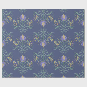 Art Nouveau Vintage Bloemmotief Damast Patroon Cadeaupapier