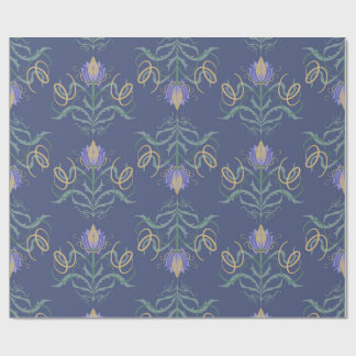 Art Nouveau Vintage Bloemmotief Damast Patroon Cadeaupapier