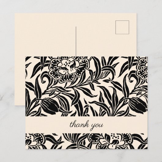 Art Nouveau Vintage Botanical Floral Pattern  Briefkaart (Voorkant / Achterkant)