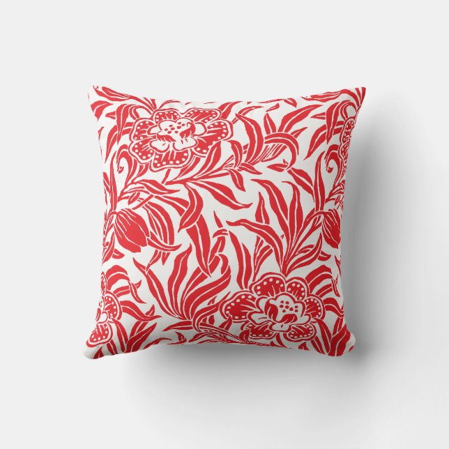 Art Nouveau Vintage Botanische Bloemmotief  Kussen (Achterkant)