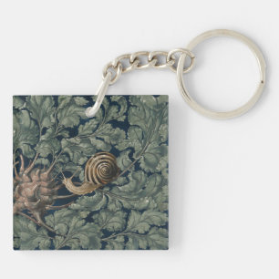 Art Nouveau Vintage Botanische Slak Antiek Sleutelhanger