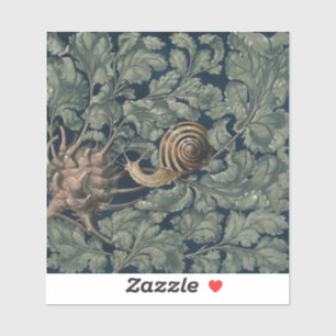 Art Nouveau Vintage Botanische Slak Antiek Sticker