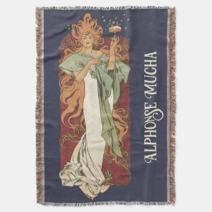 Art Nouveau vintage, champagne door Alphonse Mucha Deken
