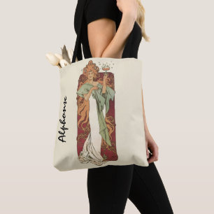 Art Nouveau vintage, Champagne van Alphonse Mucha Tote Bag