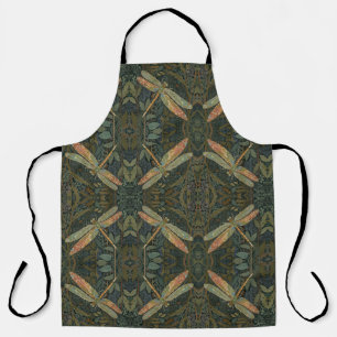 Art nouveau vintage groene gouden Libel Schort