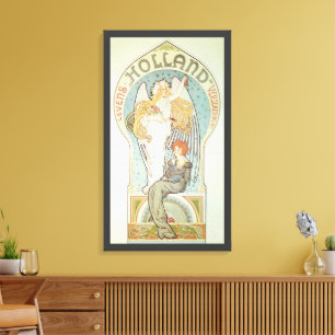 Art Nouveau vintage, Holland Levensverzekering Canvas Afdruk
