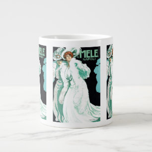 Art Nouveau vintage, Italiaanse mode, elegante vro Grote Koffiekop