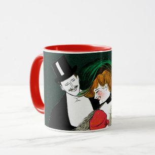 Art Nouveau Vintage, Italiaanse Mode Liefdesromant Mok