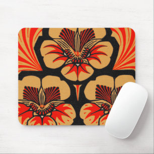 Art Nouveau vintage Julie de Graag bloem houtsnede Muismat