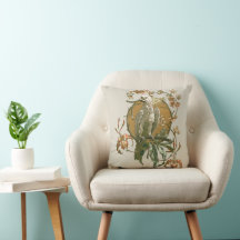 Art Nouveau vintage, kaketoe vogel, orchidee bloem