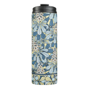 Art Nouveau Vintage Kersenbloesem Patroon Thermosbeker