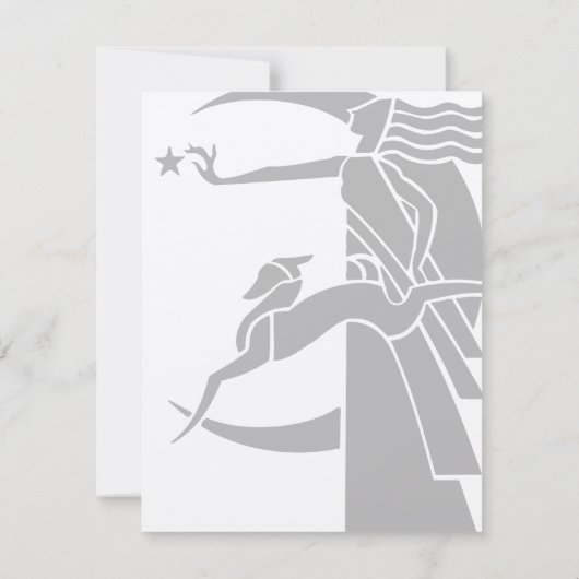 Art Nouveau Vintage kerstfeest Invitae Kaart (Achterkant)