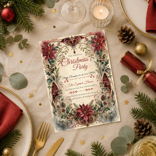 Art Nouveau Vintage Kerstfeest Kaart