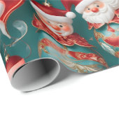 Art Nouveau Vintage Kerstmis | Inpakpapier (Rol Hoek)