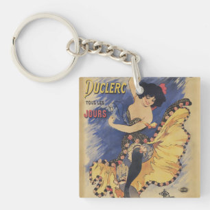 Art Nouveau Vintage Kunstposter Danseres Frans Sleutelhanger