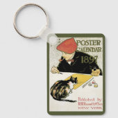 Art Nouveau vintage, kunstschilder met huisdier ka Sleutelhanger (Voorkant)