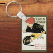 Art Nouveau vintage, kunstschilder met huisdier ka Sleutelhanger (Voorkant)