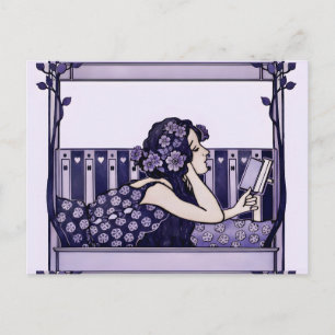 Art Nouveau Vintage lezer Briefkaart