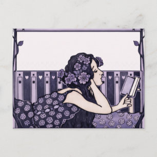 Art Nouveau vintage lezer Briefkaart