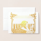 Art Nouveau vintage lezer Folie Kaarten (Voorkant met envelop)
