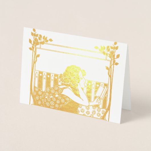 Art Nouveau vintage lezer Folie Kaarten (Voorkant)