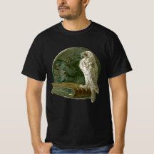 Art Nouveau vintage met een uil, munt en een boek