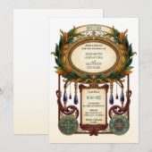 Art Nouveau Vintage Ovale Frame Trouwkaart Kaart (Voorkant / Achterkant)