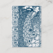 Art Nouveau Vintage Pauw Bloem Blauw Visitekaartje (Voorkant)