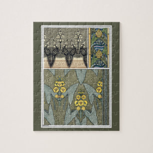 Art Nouveau Vintage Pijlkruid Tuinbloemen Legpuzzel