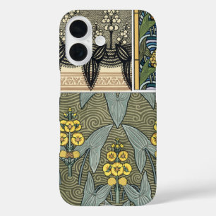 Art Nouveau Vintage Pijlpunt Tuinbloemen iPhone 16 Hoesje