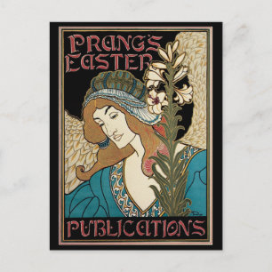 Art Nouveau vintage, Prang's Pasenpublicaties Feestdagenkaart