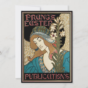 Art Nouveau vintage, Prang's Pasenpublicaties Feestdagenkaart