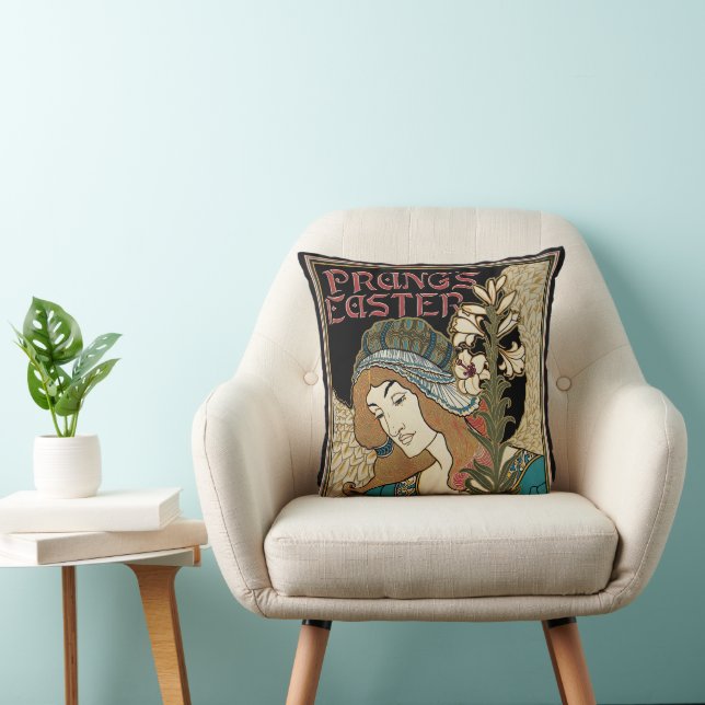 Art Nouveau vintage, Prang's Pasenpublicaties Kussen (Stoel)