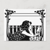 Art Nouveau Vintage reader Briefkaart (Voorkant)