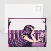 Art Nouveau Vintage reader Briefkaart (Voorkant / Achterkant)