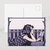 Art Nouveau Vintage reader Briefkaart (Voorkant / Achterkant)