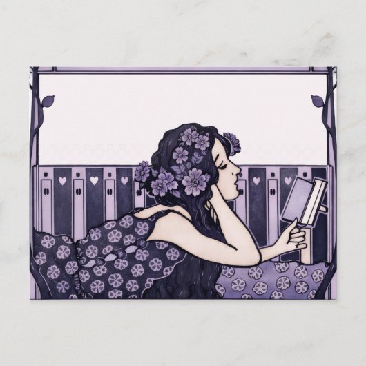 Art Nouveau Vintage reader Briefkaart (Voorkant)