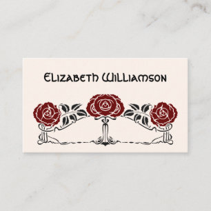 Art Nouveau Vintage Retro Chic Rozen Bloemen Bloem Visitekaartje