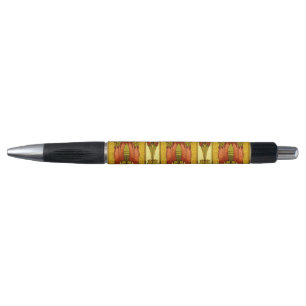 Art Nouveau Vintage Rode Tulp Bloempatroon Pen