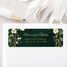 Art Nouveau Vintage Smaragd Huwelijk Retouradres