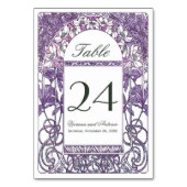 Art Nouveau Vintage Trouwtafel Nummers Kaart (Voorkant)