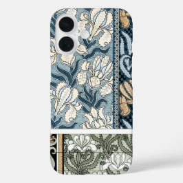 Art Nouveau vintage, tuin iris bloemen iPhone 16 Hoesje