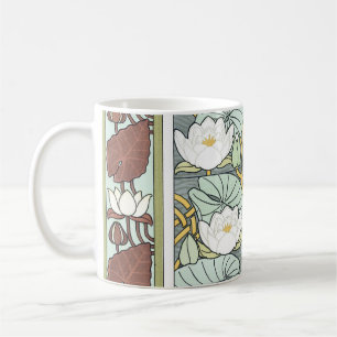 Art Nouveau Vintage, Waterlelie Tuin Bloemen Koffiemok