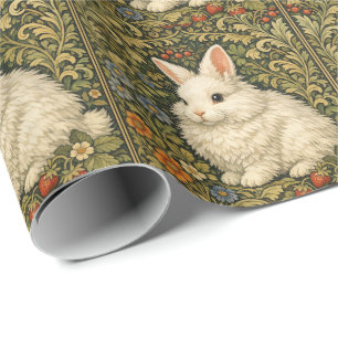 Art nouveau vintage witte konijn cadeaupapier