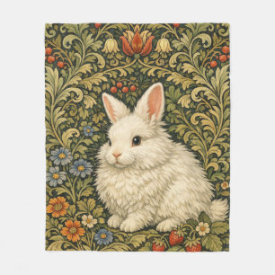 Art nouveau vintage witte konijn fleece deken