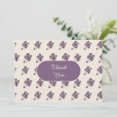 Art Nouveau Violet Floral Pattern Bedankkaart (Staand voorkant)