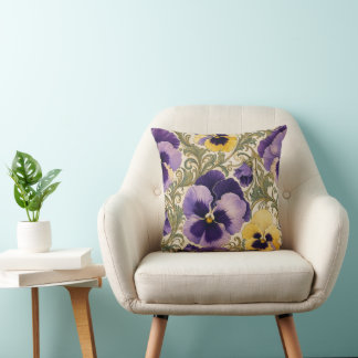 Art Nouveau Viooltje Bloemendecoratie Kussen