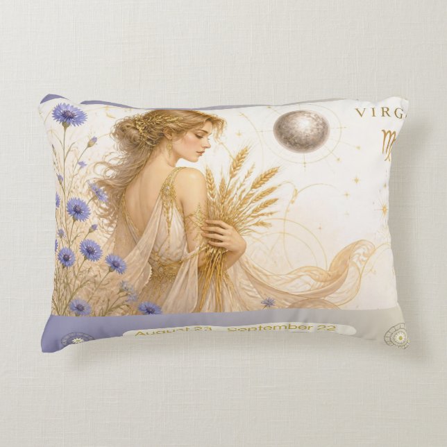 Art Nouveau Virgo decoratieve kussensloop Accent Kussen (Voorkant)