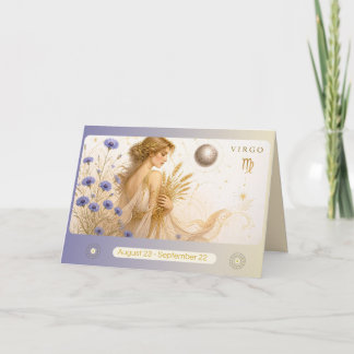 Art Nouveau Virgo Zodiac Wenskaart Bedankkaart