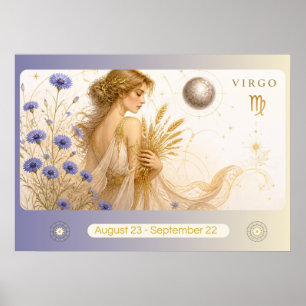 Art Nouveau Virgo Zodiakale Wandkunst Poster